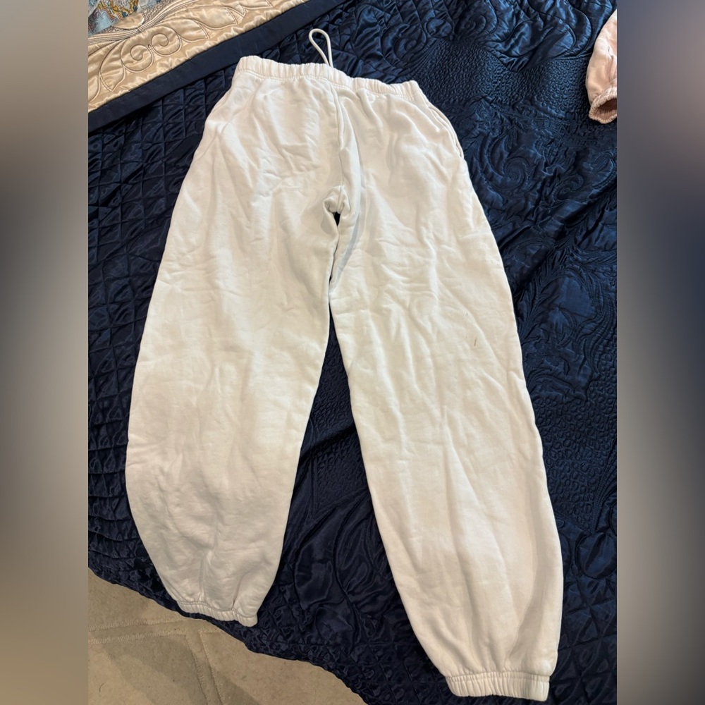 TNA White Sweatpants Relaxed Fit Joggers